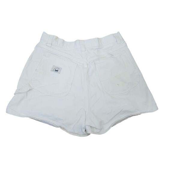 Vintage 90s Lee Cream Khaki Denim High Rise Jean Shorts 32" - Picture 2 of 5